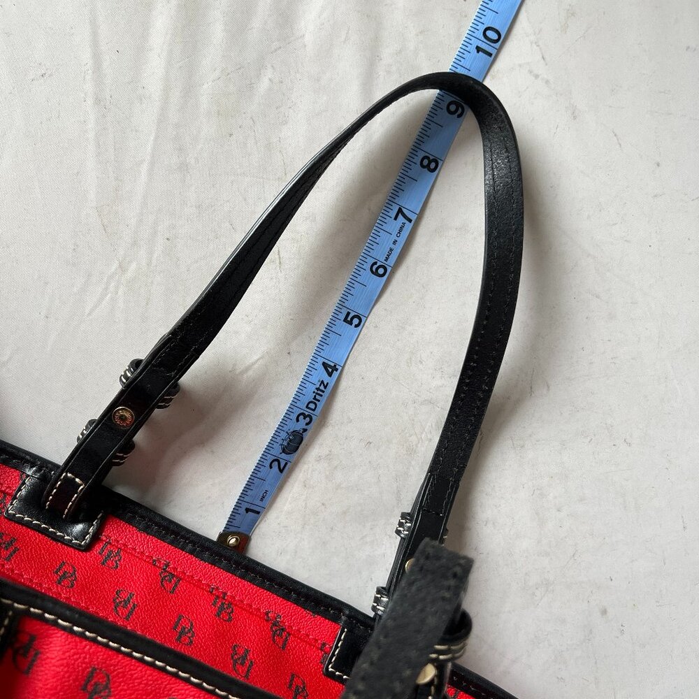 Dooney & Bourke Gretta Red Black Small Leisure Shopper Tote - Picture 15 of 15